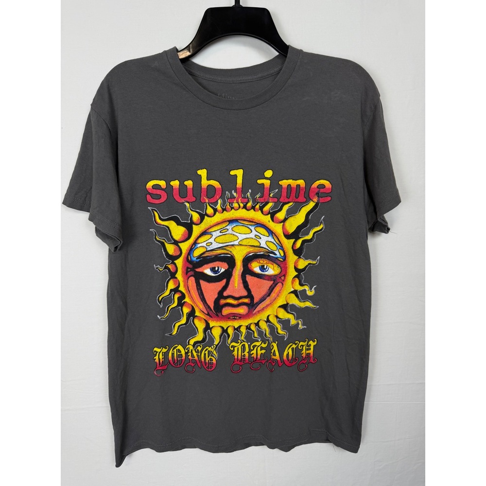 Sublime Sun Logo Men's M Graphic T-Shirt Charcoal Gray Long Beach Tee